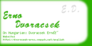 erno dvoracsek business card